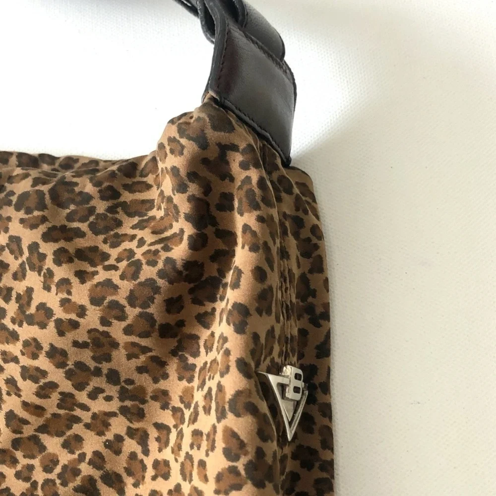 Bottega Veneta Leopard Print Fabric Hobo Bag